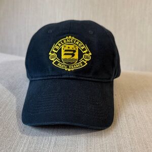Balenciaga Navy Cap with Yellow Emblem